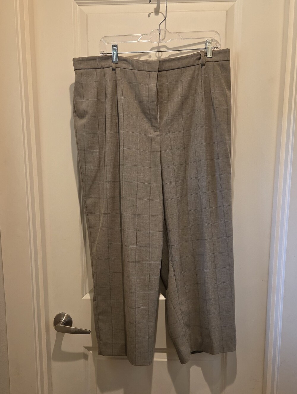 Talbots Petites Pleated Ankle Plaid Dress Pants - Beige